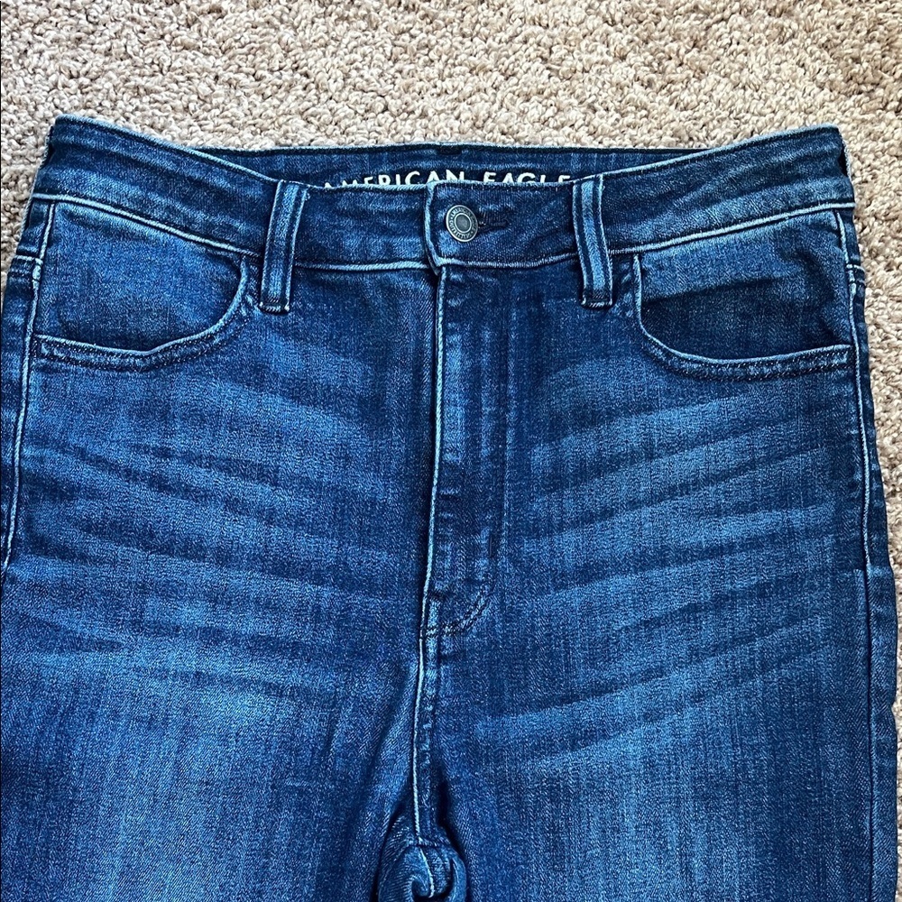 American Eagle Next Level Stretch Dark Skinny Blue Jeans Size 10 Short - Picture 2 of 10
